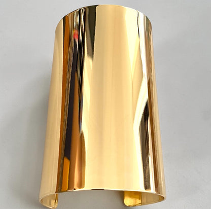 Oversized Wide Cuff Bracelet – Gold or Silver Statement Bangle