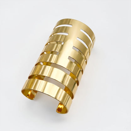 Oversized Statement Cut-Out Cuff Bracelet – Gold & Silver