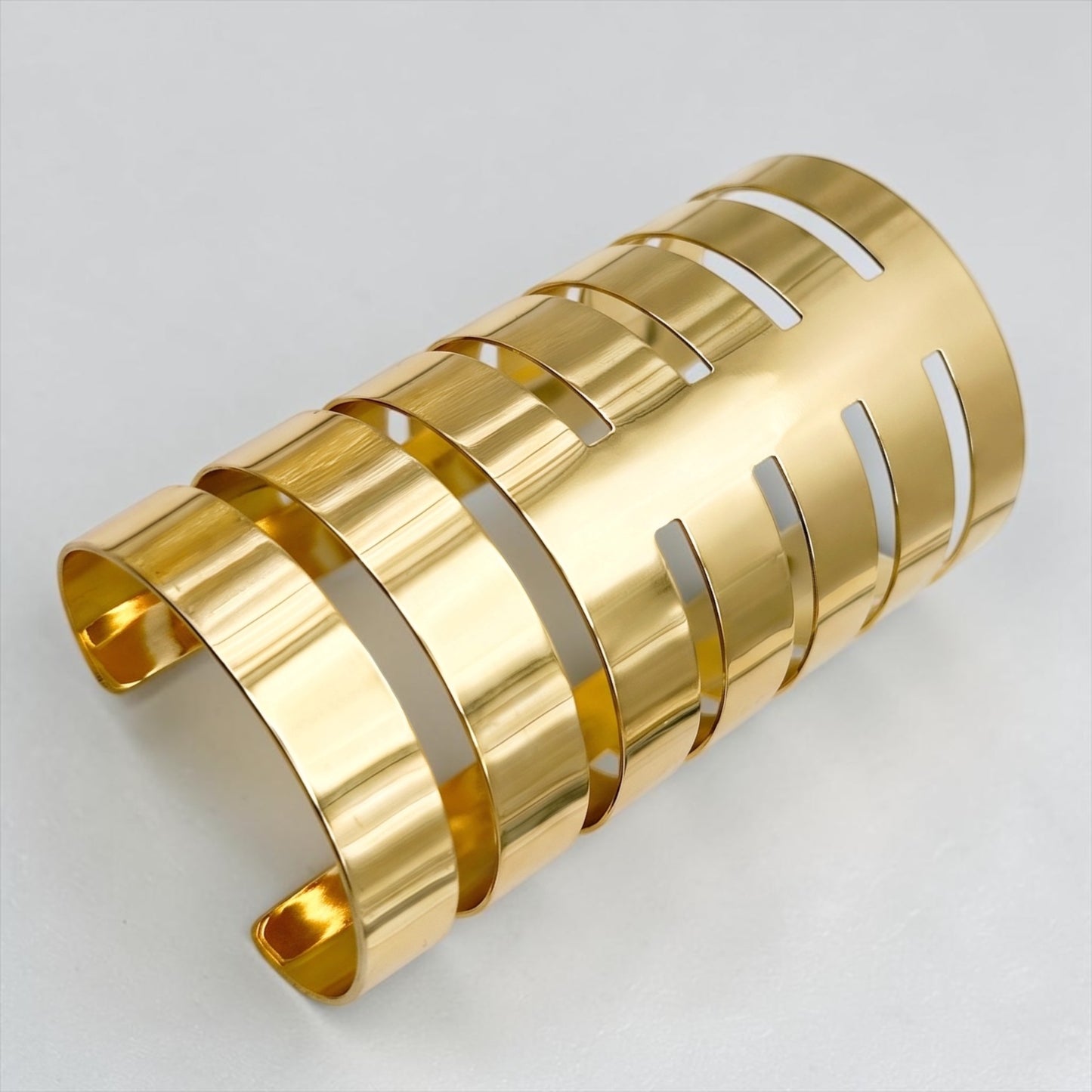 Oversized Statement Cut-Out Cuff Bracelet – Gold & Silver Fatisha Boutique