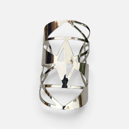 African-Inspired Open Statement Cuff in Gold & Silver