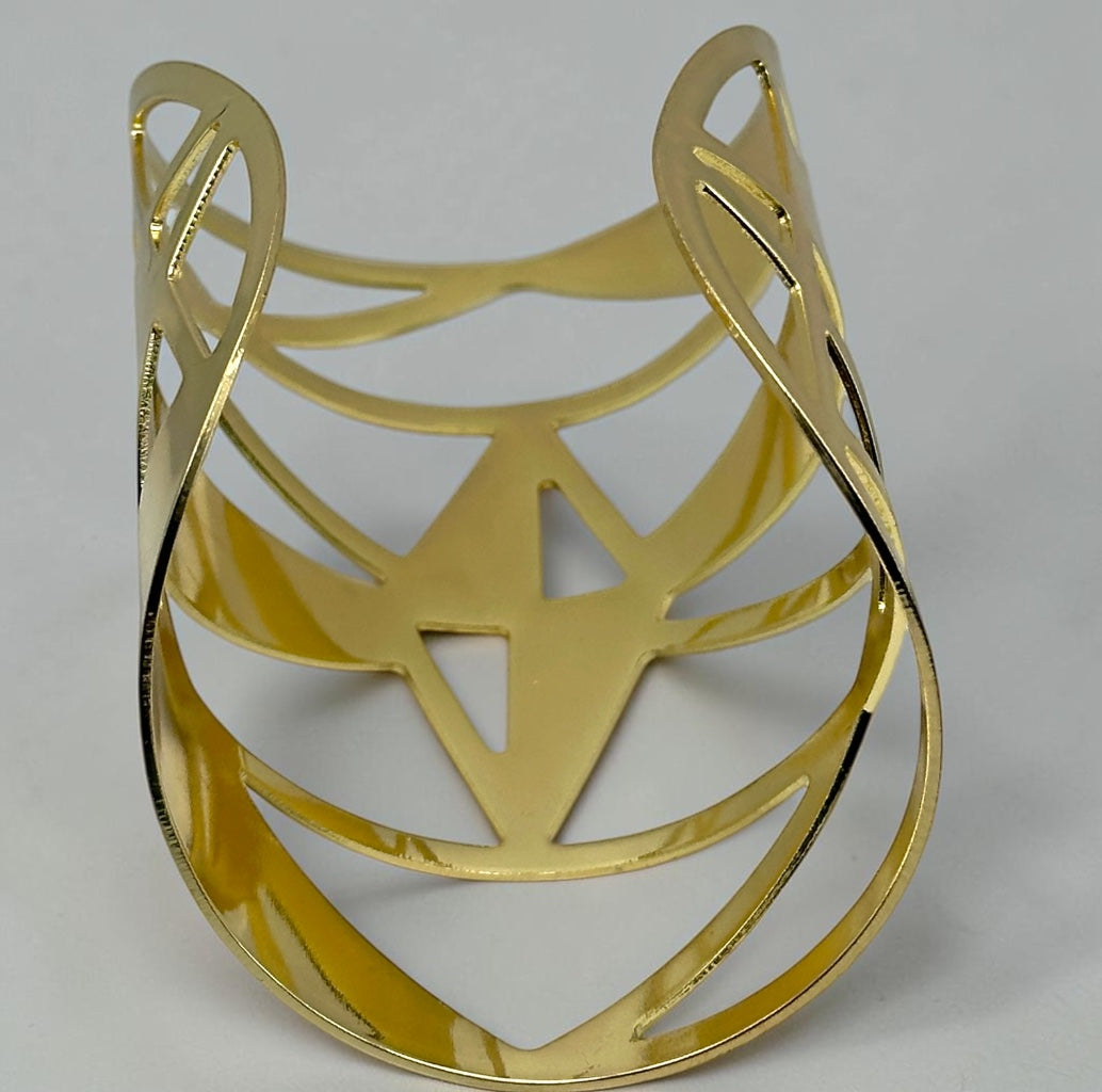 African-Inspired Open Statement Cuff in Gold & Silver Fatisha Boutique