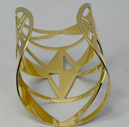 African-Inspired Open Statement Cuff in Gold & Silver