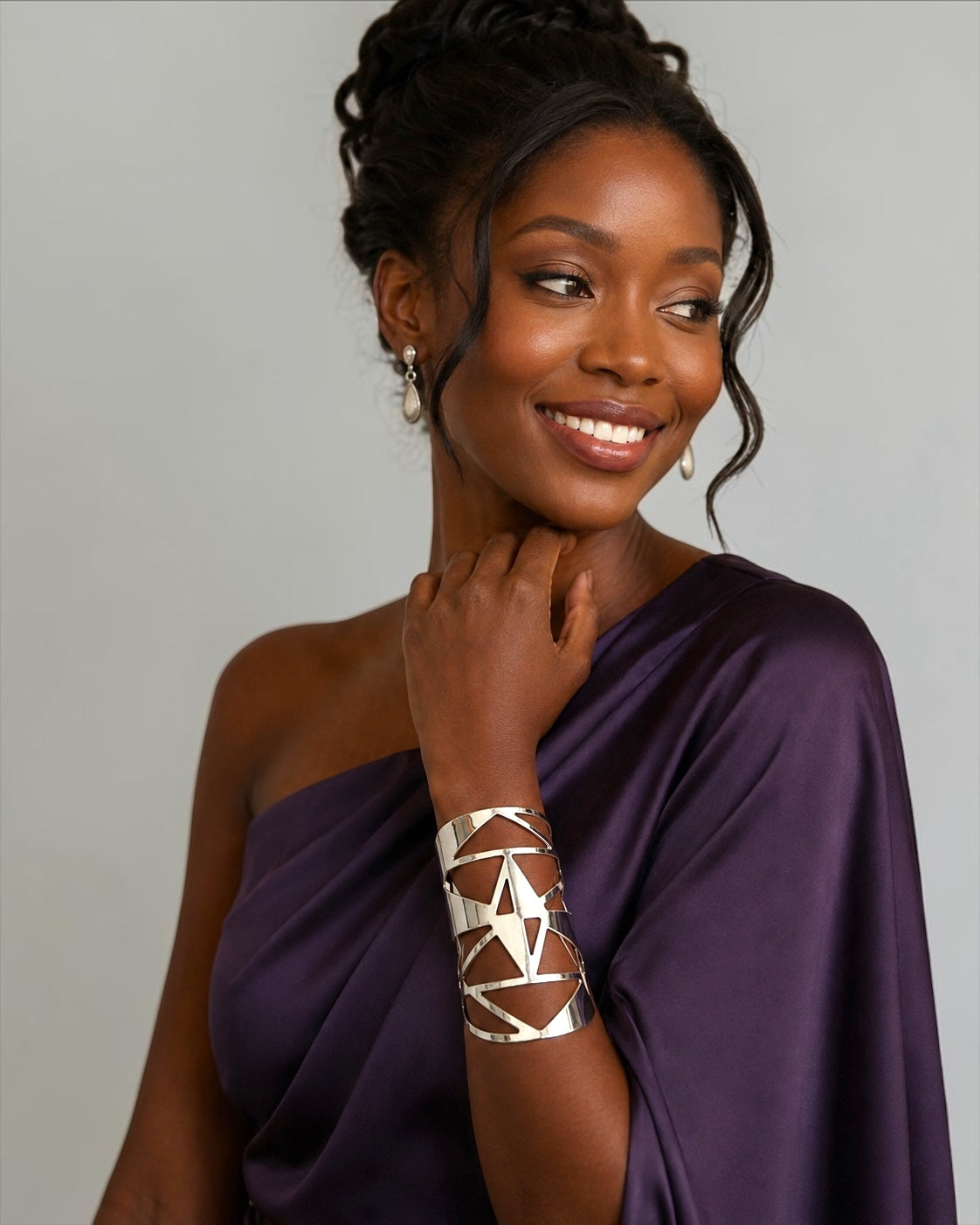 African-Inspired Open Statement Cuff in Gold & Silver Fatisha Boutique
