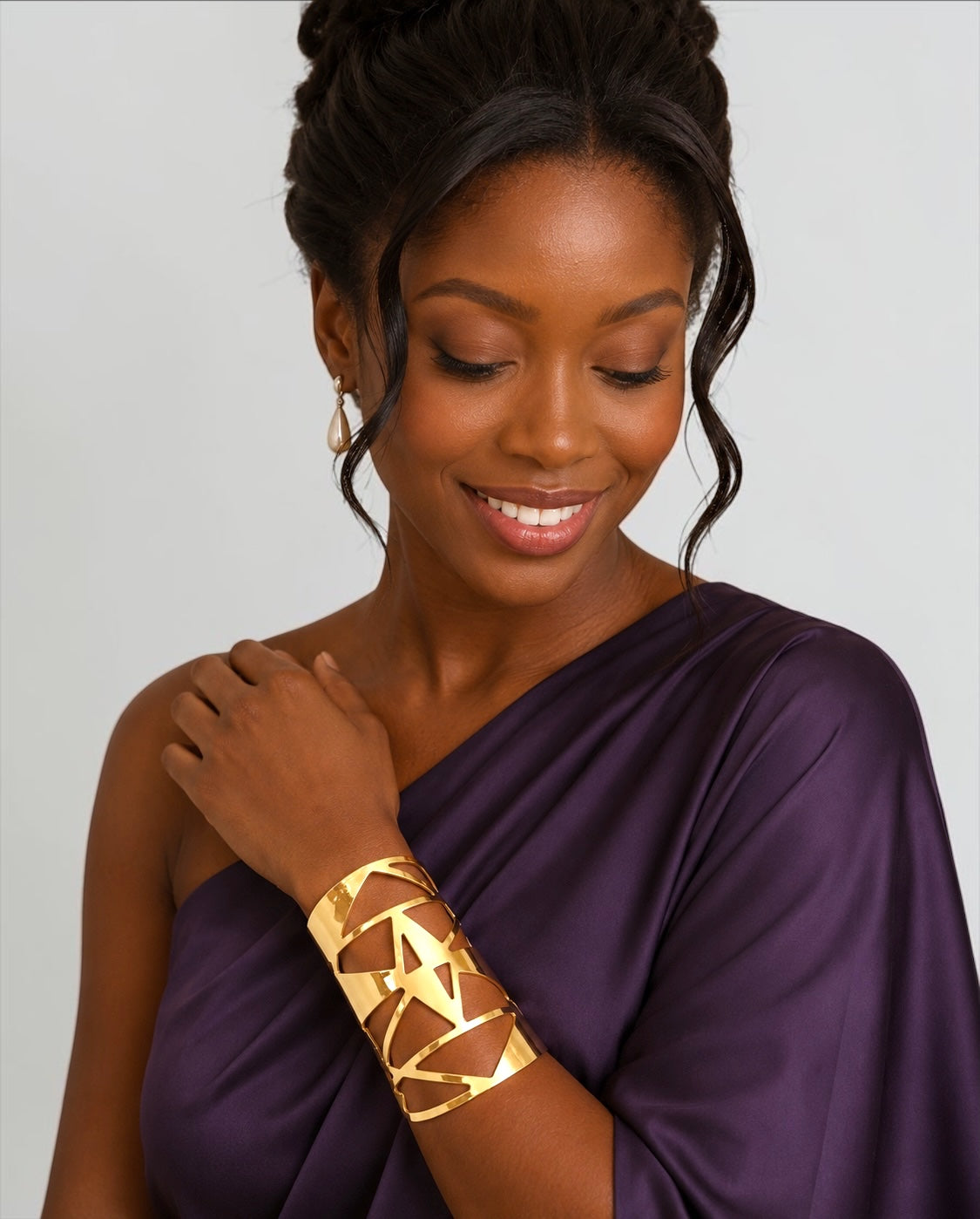 African-Inspired Open Statement Cuff in Gold & Silver Fatisha Boutique