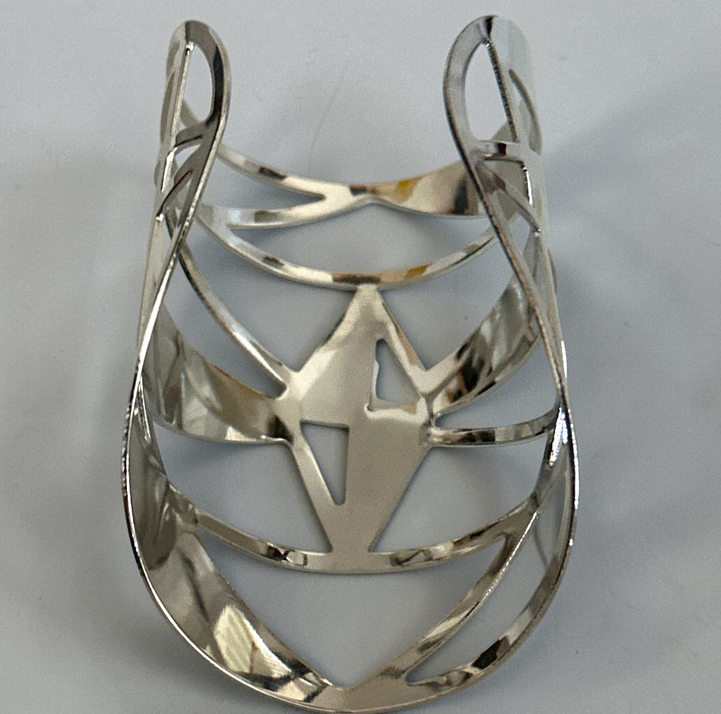 African-Inspired Open Statement Cuff in Gold & Silver Fatisha Boutique