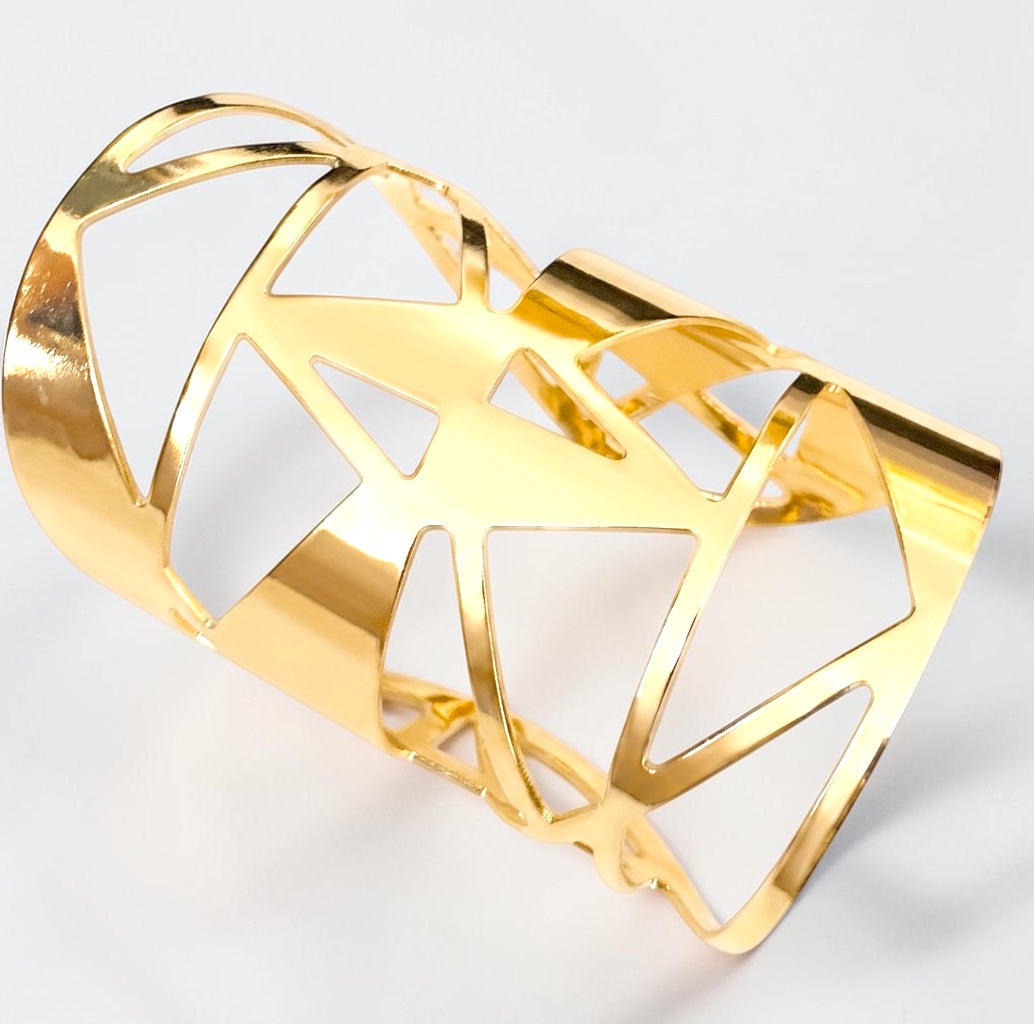 African-Inspired Open Statement Cuff in Gold & Silver Fatisha Boutique