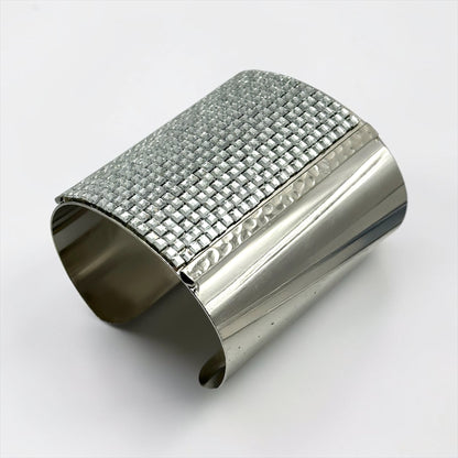 Wide Rhinestone Statement Cuff Bangle | Gold & Silver
