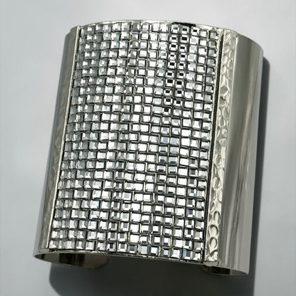 Wide Rhinestone Statement Cuff Bangle | Gold & Silver
