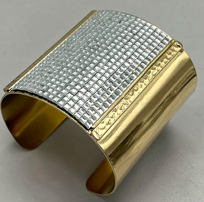 Wide Rhinestone Statement Cuff Bangle | Gold & Silver