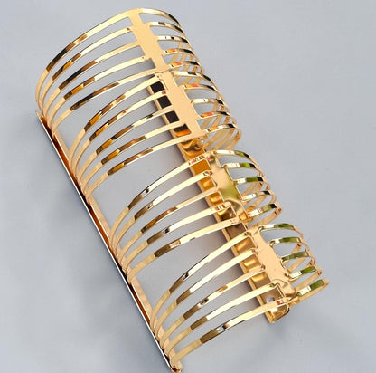 Oversized Openwork Statement Cuff Bangle | Gold & Silver - Fatisha Boutique