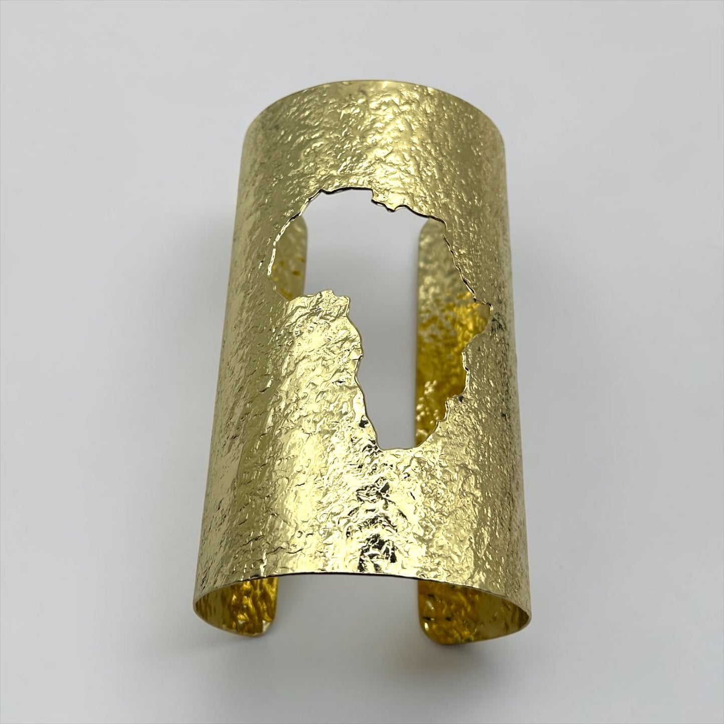 African Map Hammered Brass Statement Cuff | Gold & Silver Fatisha Boutique
