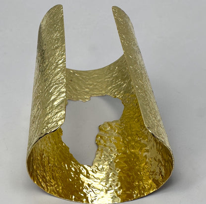 African Map Hammered Brass Statement Cuff | Gold & Silver
