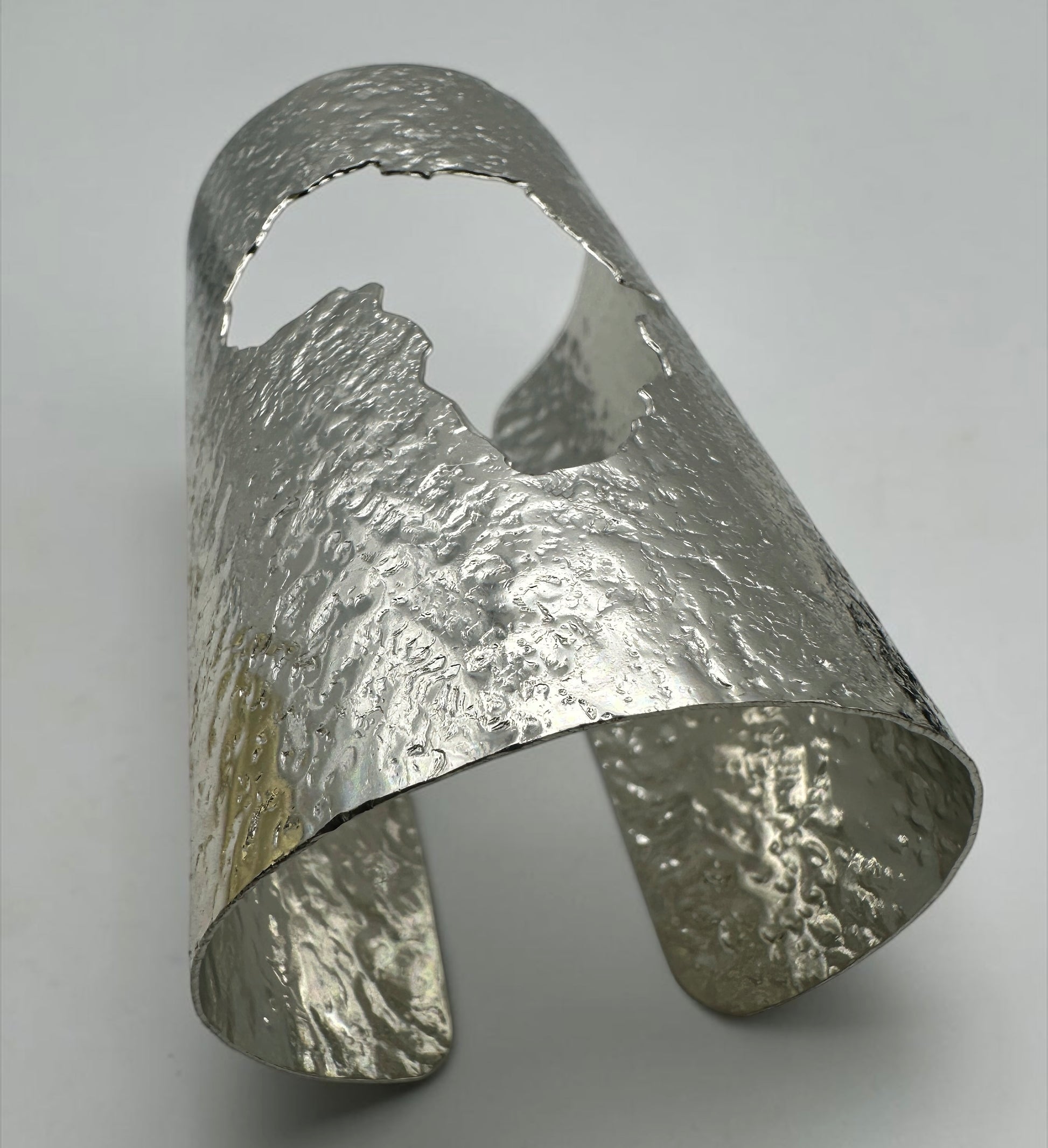 African Map Hammered Brass Statement Cuff | Gold & Silver