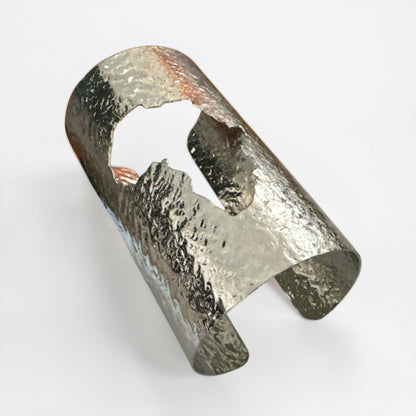 African Map Hammered Brass Statement Cuff | Gold & Silver