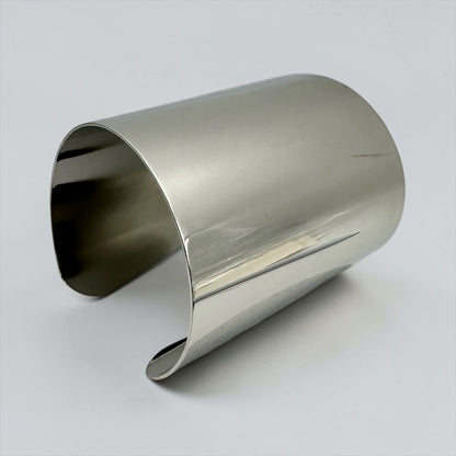 Polished Wide Statement Cuff Bangle | Gold & Silver