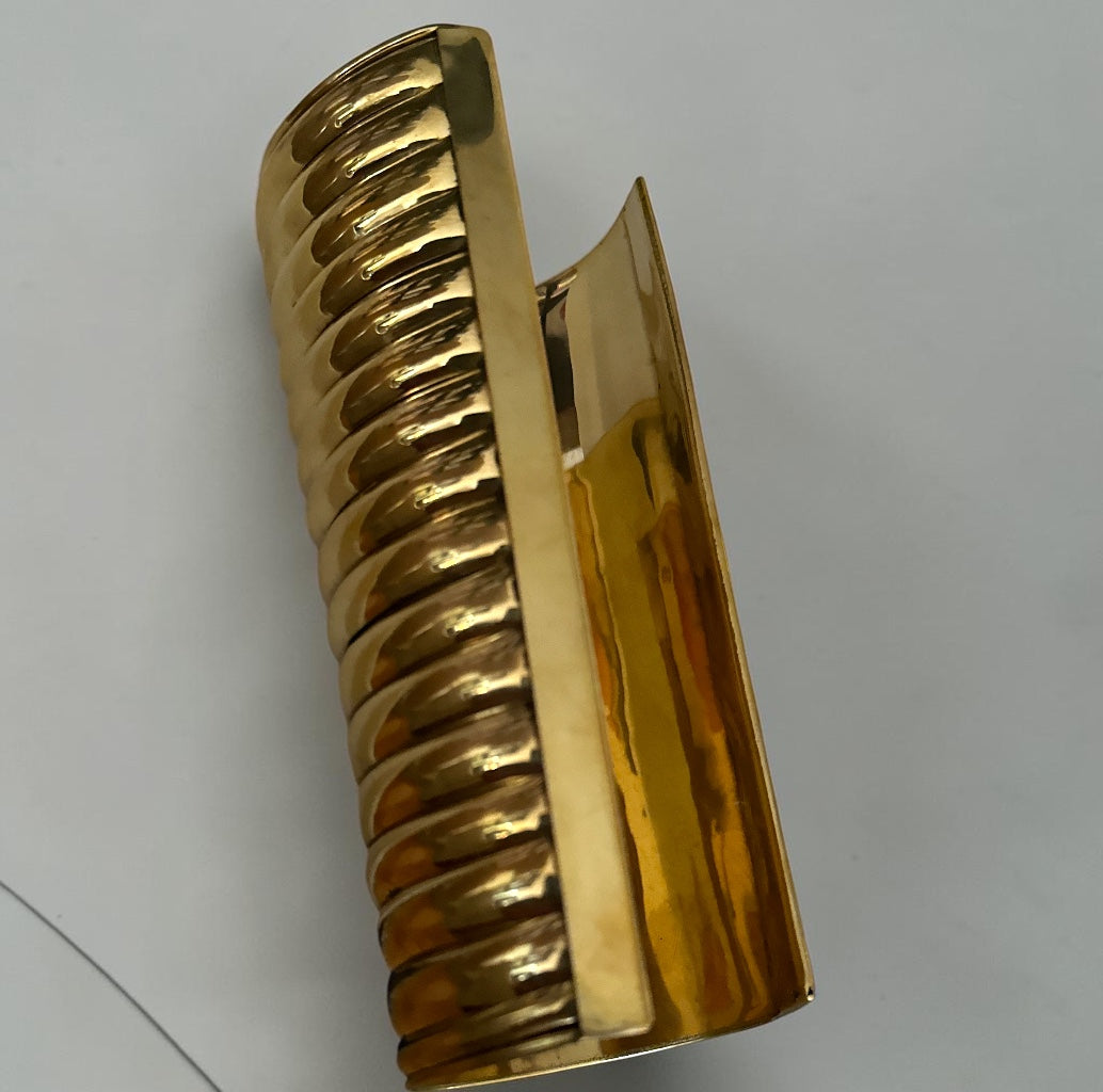 Ribbed Coil Brass Cuff – Afrocentric Wide Statement Bangle Fatisha Boutique