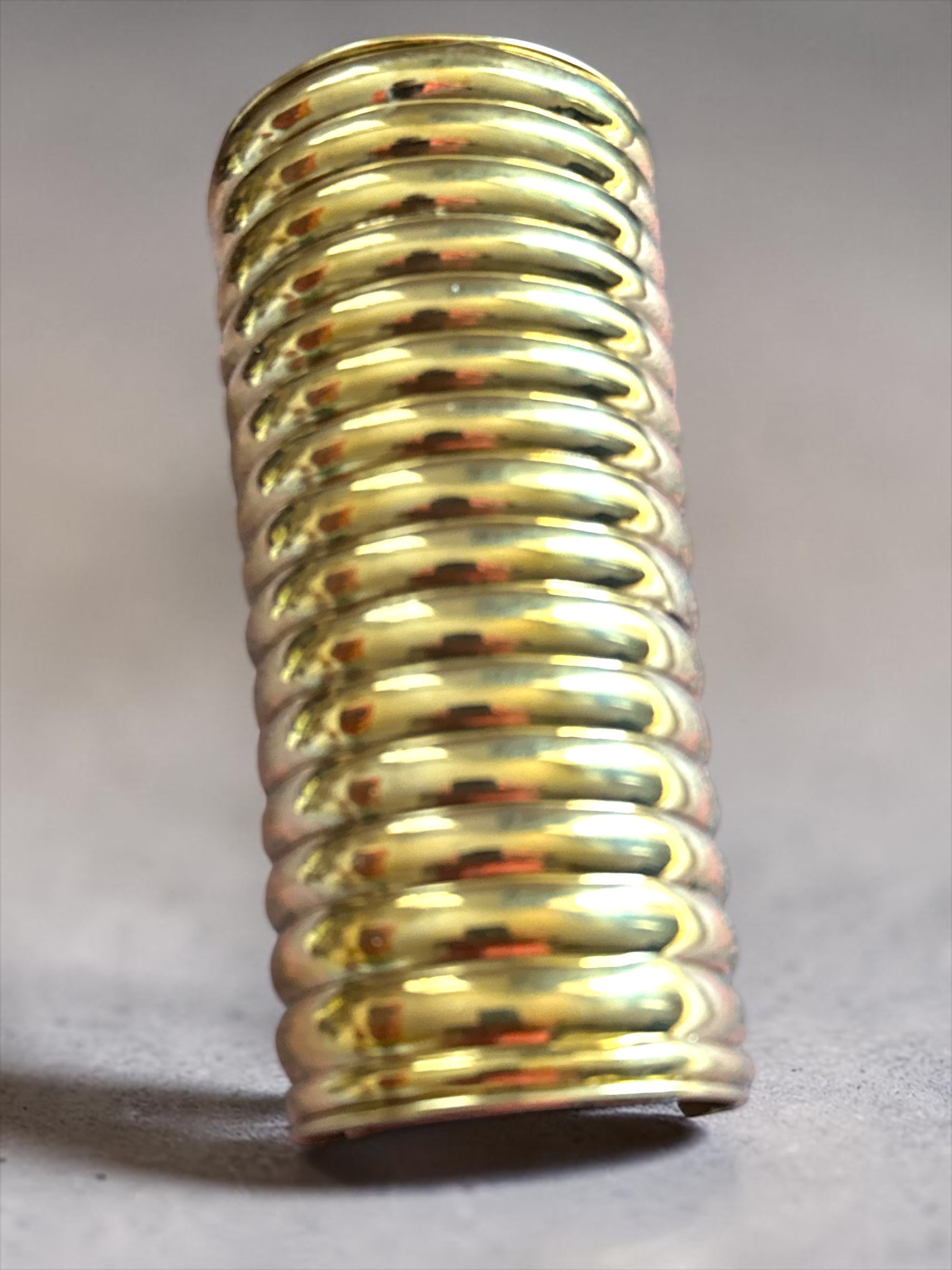 Ribbed Coil Brass Cuff – Afrocentric Wide Statement Bangle