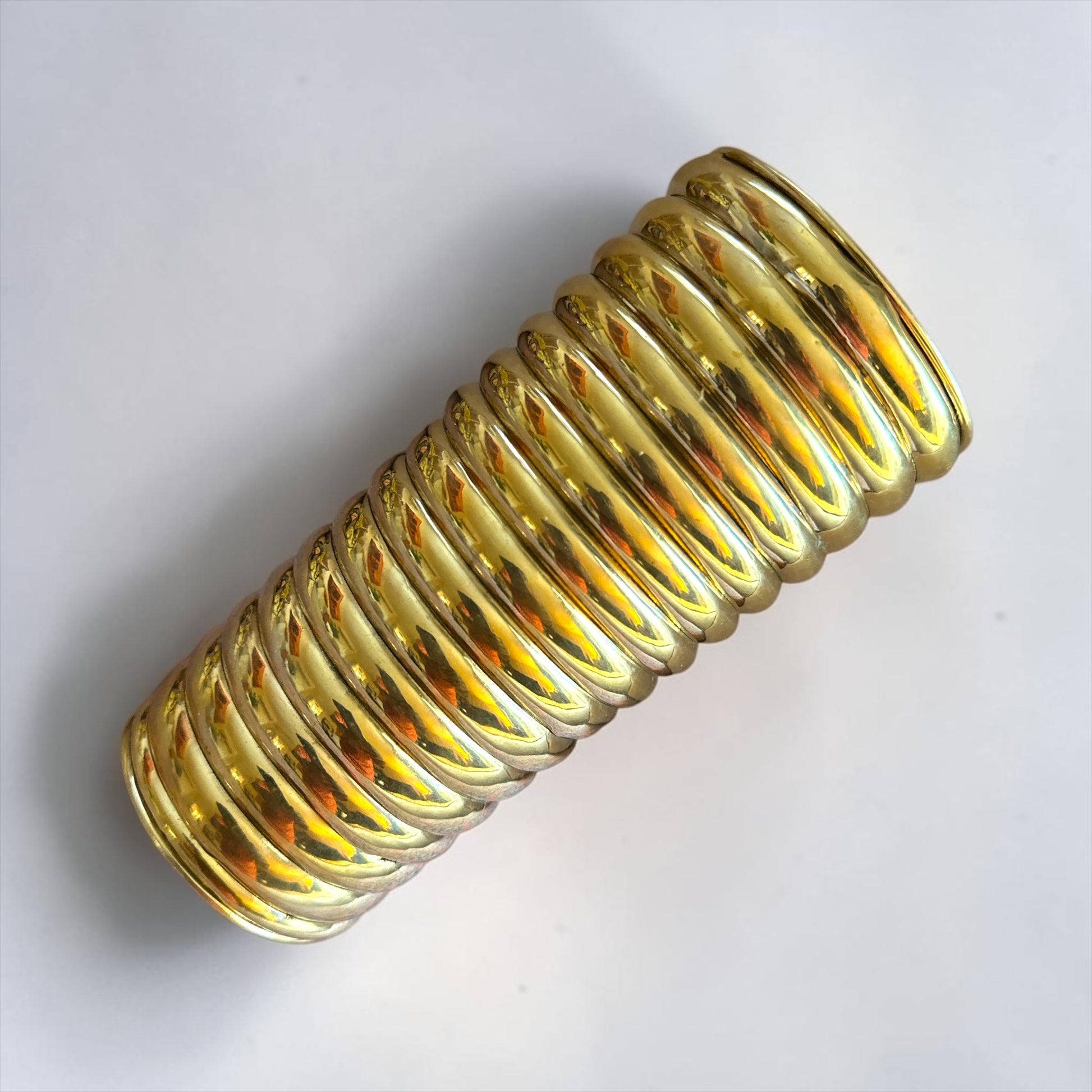 Ribbed Coil Brass Cuff – Afrocentric Wide Statement Bangle