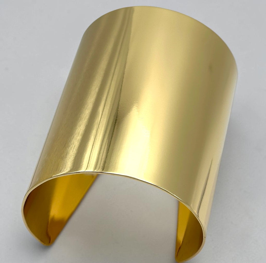 Polished Wide Statement Cuff Bangle | Gold & Silver Fatisha Boutique