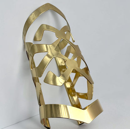 Oversized Geometric Gold Statement Arm Cuff Bangle