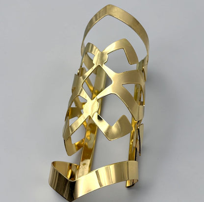 Oversized Geometric Gold Statement Arm Cuff Bangle