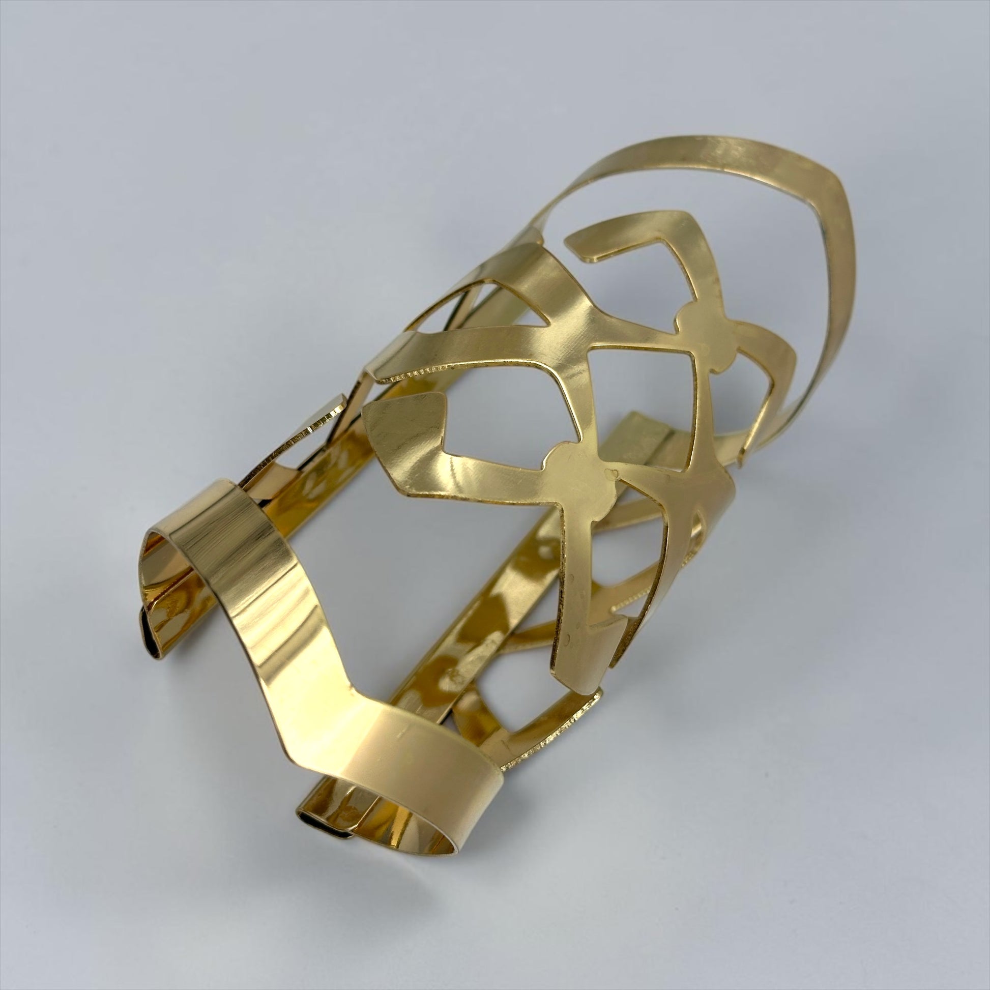Oversized Geometric Gold Statement Arm Cuff Bangle