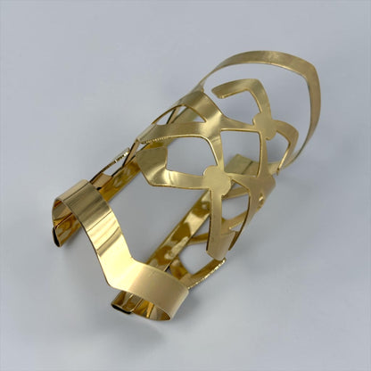 Oversized Geometric Gold Statement Arm Cuff Bangle