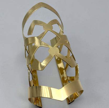 Oversized Geometric Gold Statement Arm Cuff Bangle