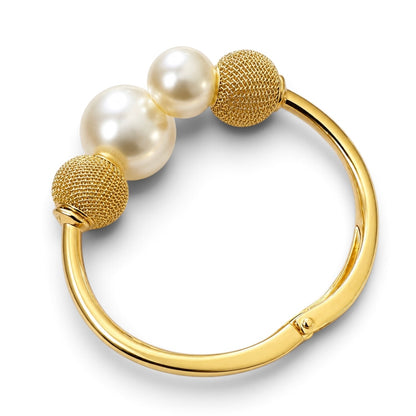Bracelet jonc élégant en perles et mailles