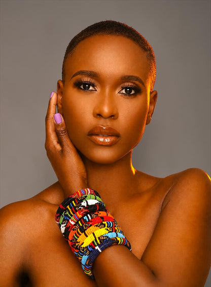 Bracelets perlés africains faits à la main – Bracelets tribaux massaï colorés empilables