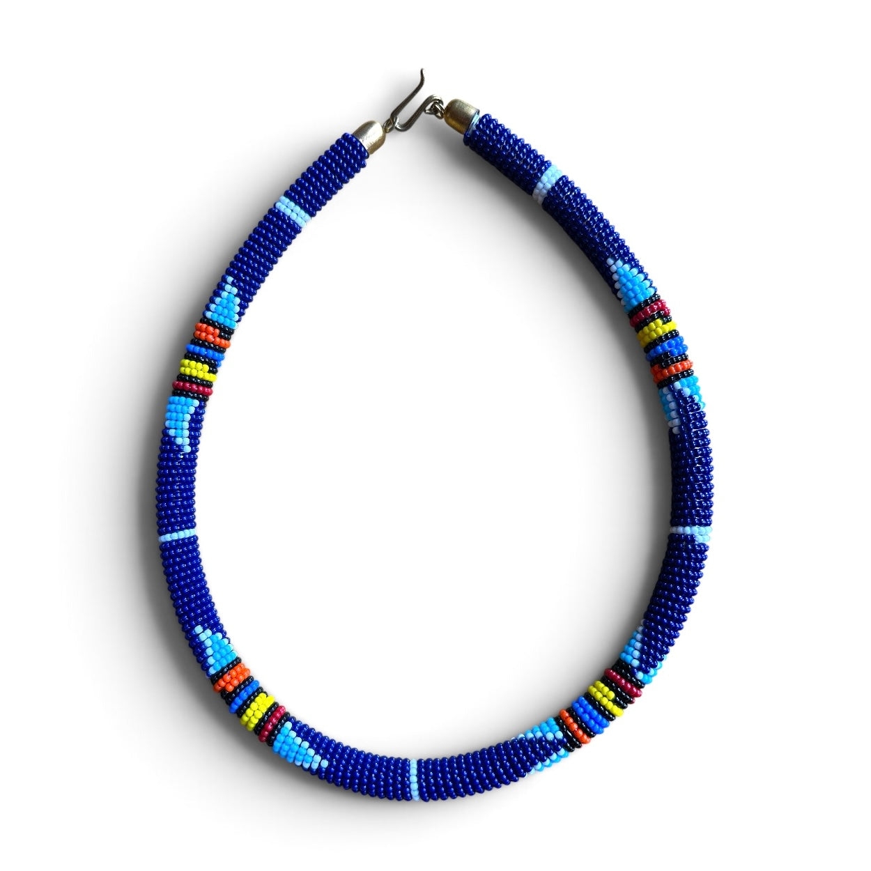 Handmade Navy Maasai Beaded Necklace | African Jewellery Fatisha Boutique