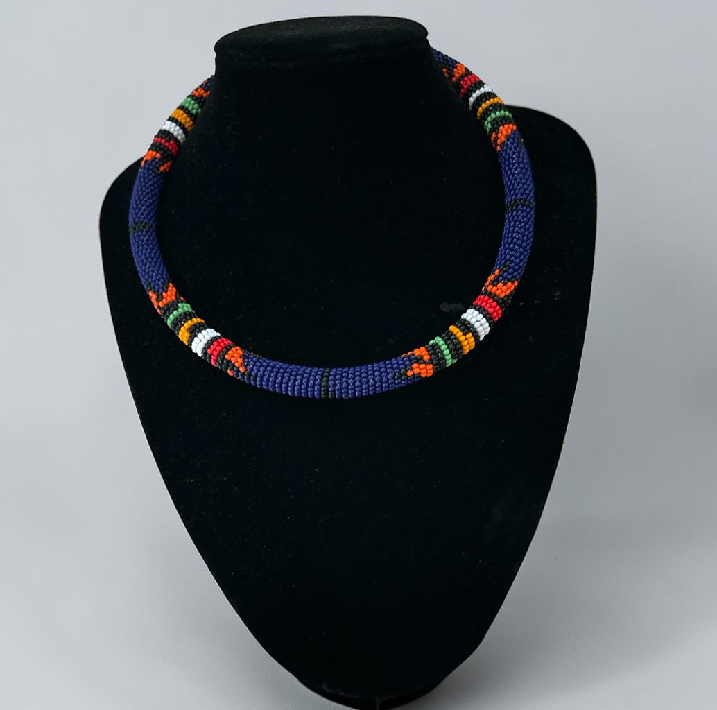 Collier Massaï Africain Authentique Perlé – Bijoux Tribaux Multicolores Faits à la Main pour Femmes Fatisha Boutique