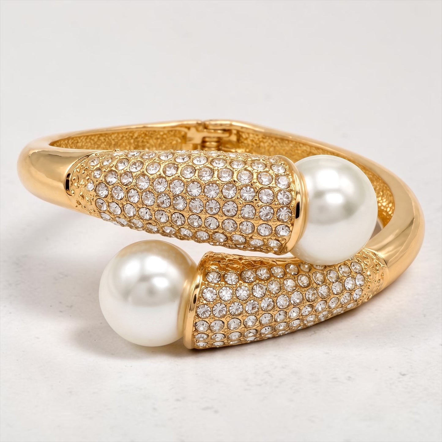 Bracelet jonc extensible élégant, vintage et charmant, orné de perles et strass Fatisha Boutique