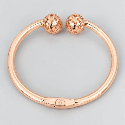 Charmant bracelet manchette classique épais en or rose