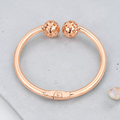 Charmant bracelet manchette classique épais en or rose