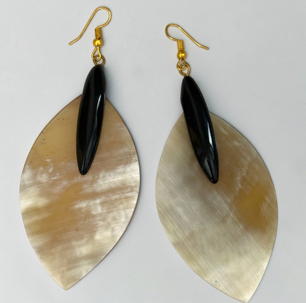 Ethnic Buffalo Horn Teardrop Statement Drop Earrings - Fatisha Boutique