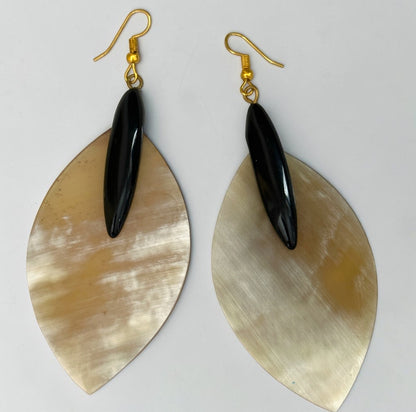 Ethnic Buffalo Horn Teardrop Statement Drop Earrings - Fatisha Boutique