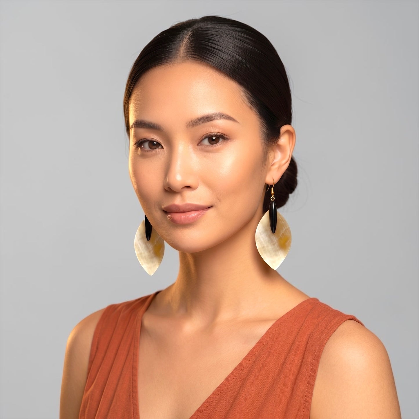 Ethnic Buffalo Horn Teardrop Statement Drop Earrings - Fatisha Boutique Fatisha Boutique