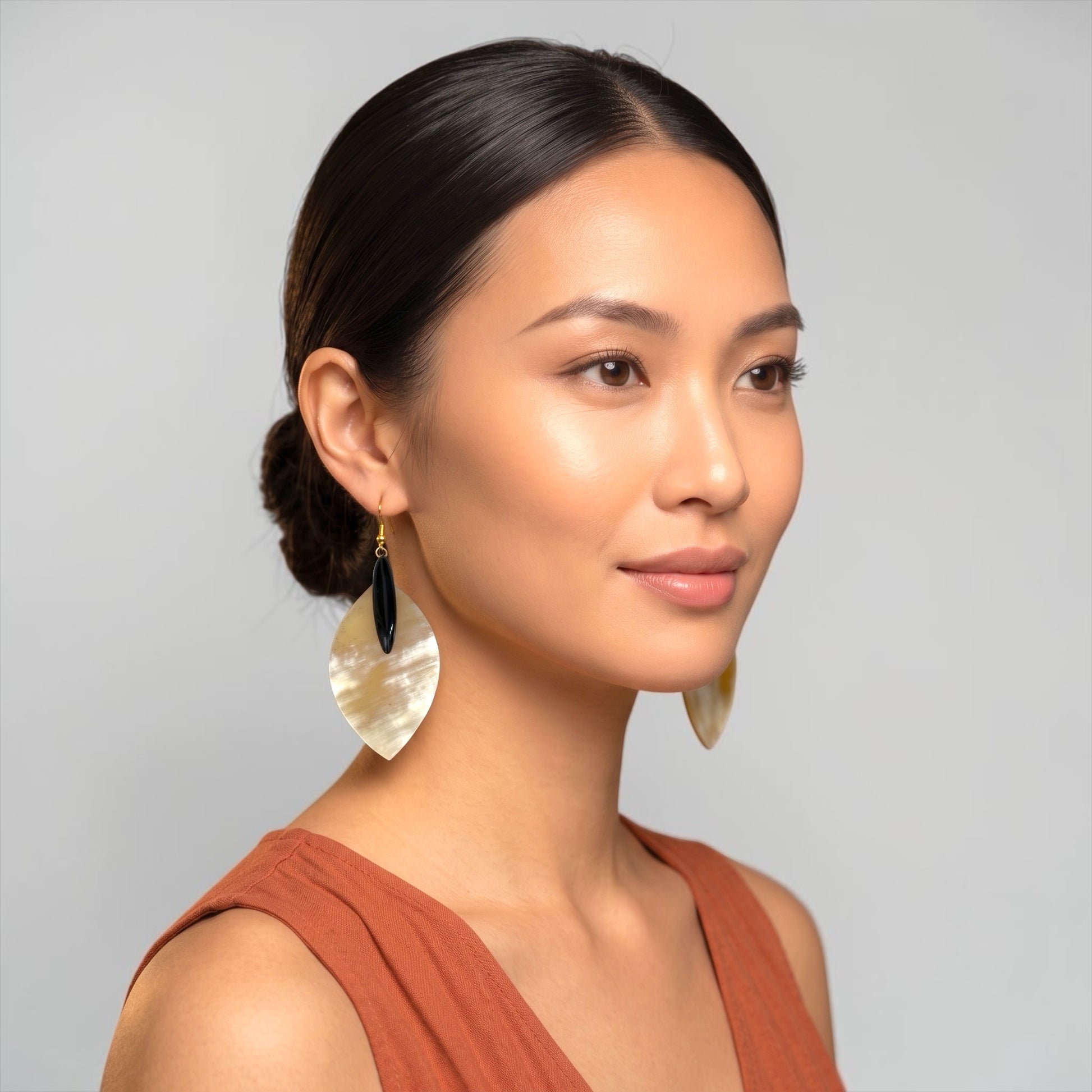 Ethnic Buffalo Horn Teardrop Statement Drop Earrings - Fatisha Boutique