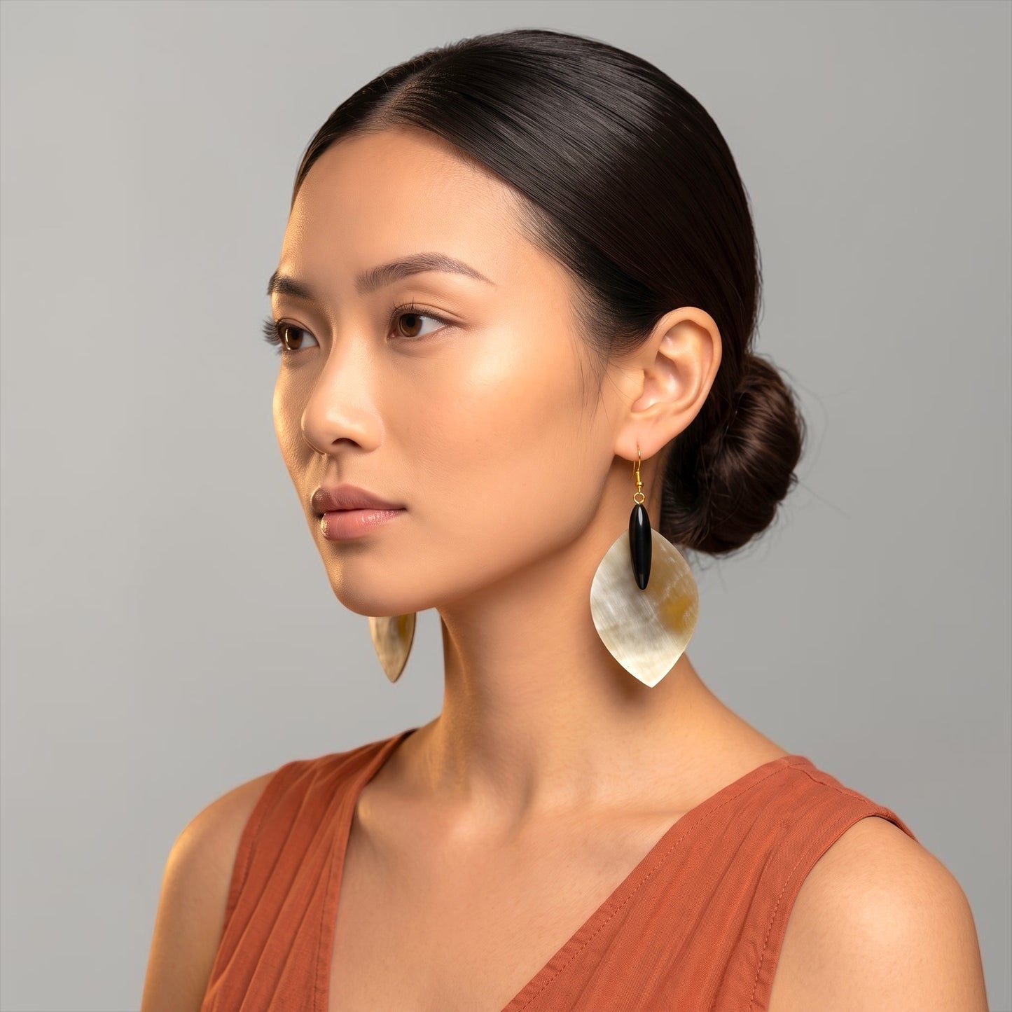 Ethnic Buffalo Horn Teardrop Statement Drop Earrings - Fatisha Boutique Fatisha Boutique
