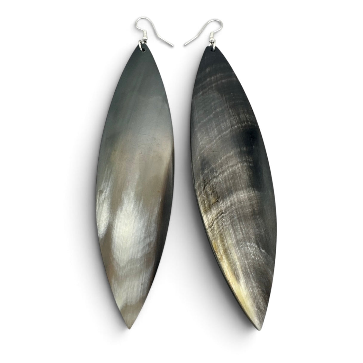 Long Buffalo Horn Drop Earrings – Handmade Natural Statement Jewellery