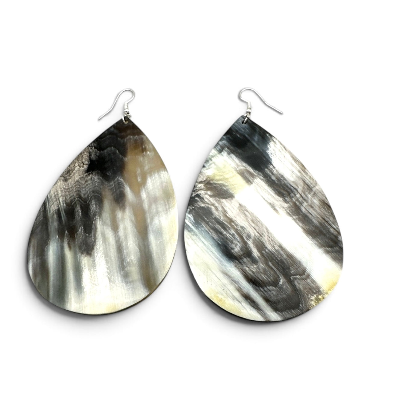 Boucles d'oreilles pendantes faites main en corne de buffle – Boucles d'oreilles ethniques naturelles Fatisha Boutique