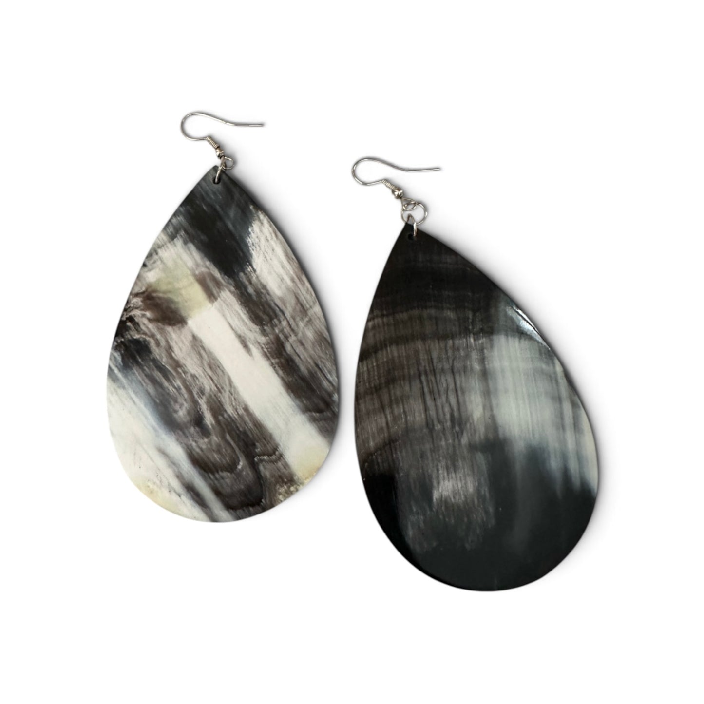 Boucles d'oreilles pendantes faites main en corne de buffle – Boucles d'oreilles ethniques naturelles Fatisha Boutique