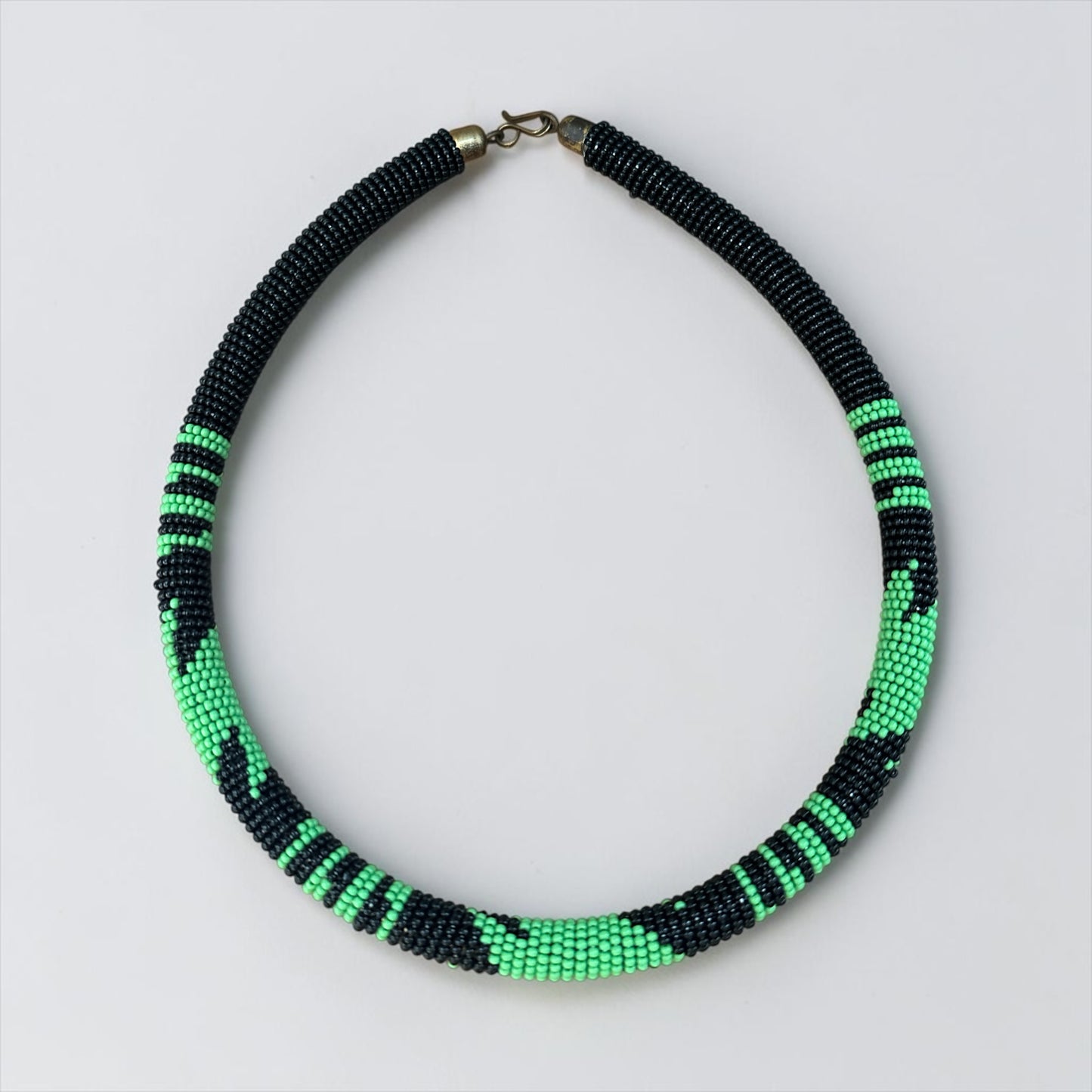 Maasai Beaded Rope Necklace – Handmade Black & Colour Block Statement - Fatisha Boutique Fatisha Boutique