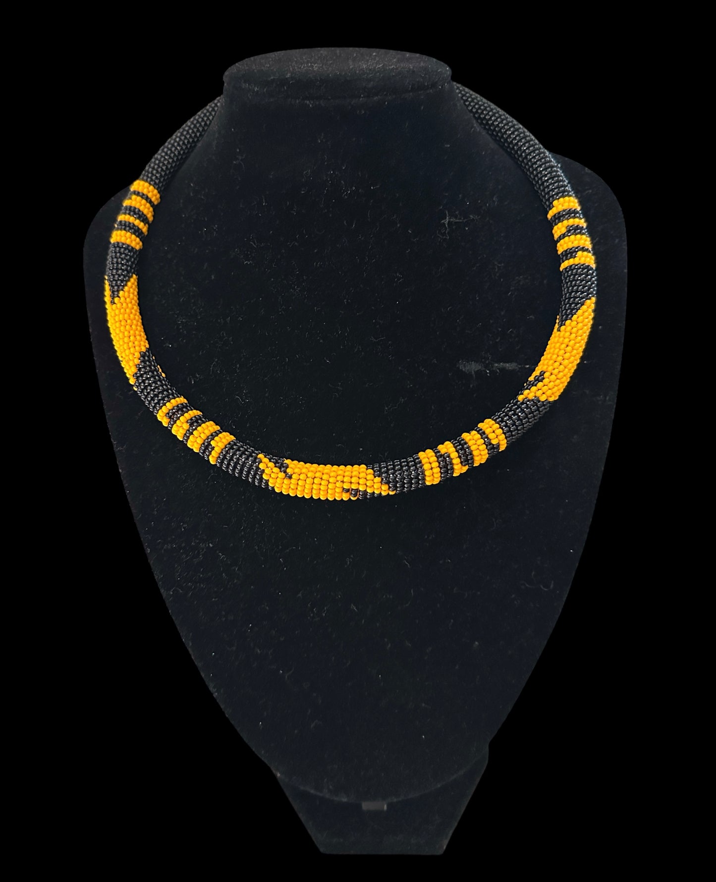Maasai Beaded Rope Necklace – Handmade Black & Colour Block Statement - Fatisha Boutique Fatisha Boutique