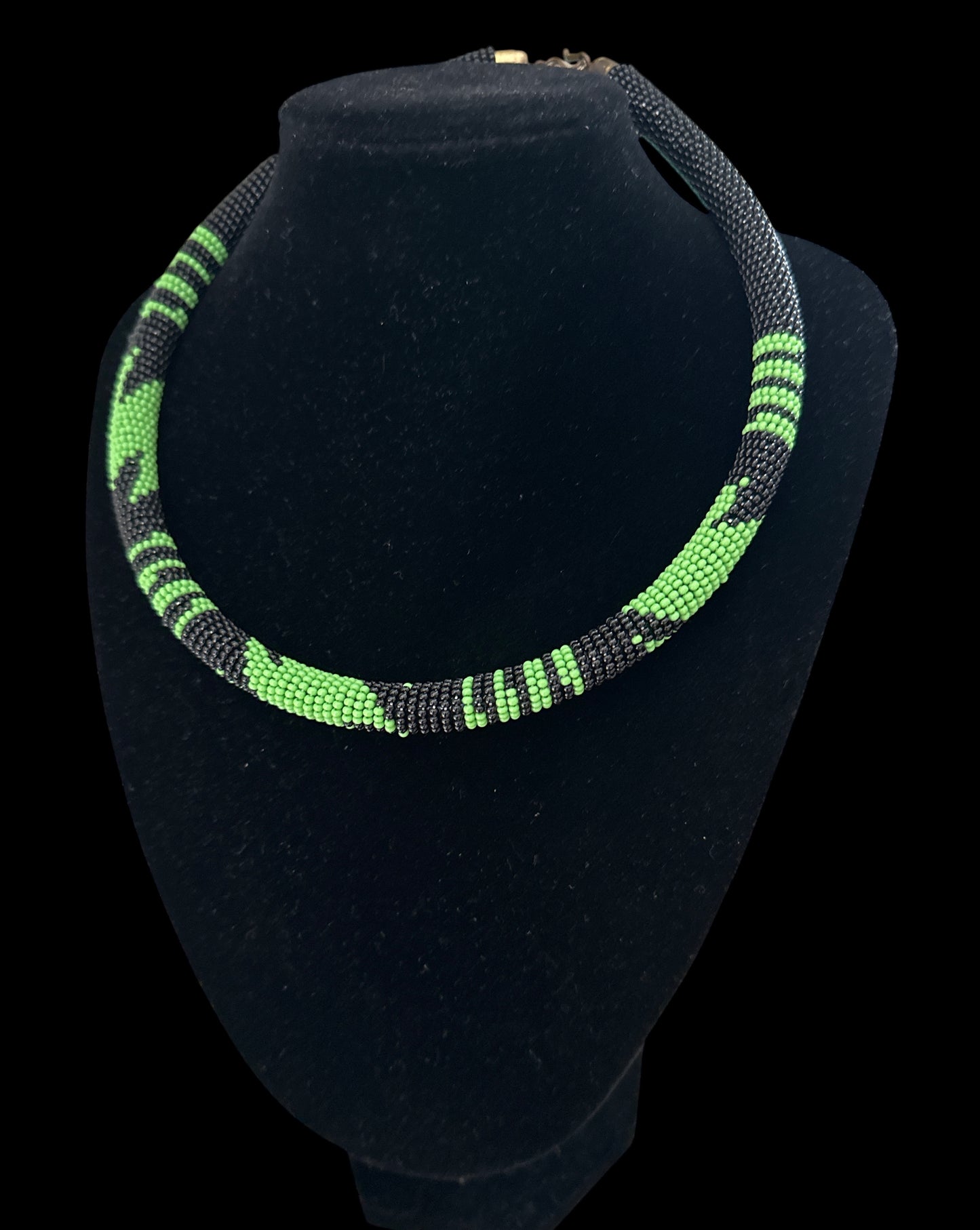 Maasai Beaded Rope Necklace – Handmade Black & Colour Block Statement - Fatisha Boutique Fatisha Boutique