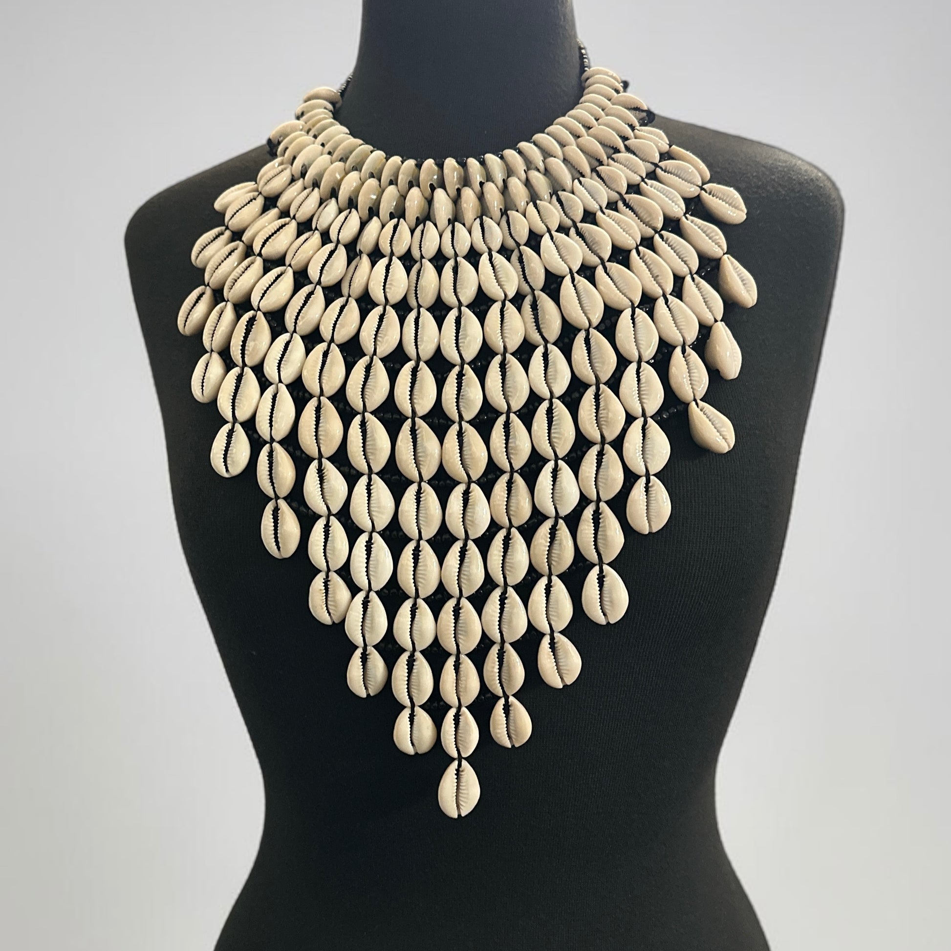 Cowrie Shell Collar Necklace, Handmade Statement Necklace - Fatisha Boutique