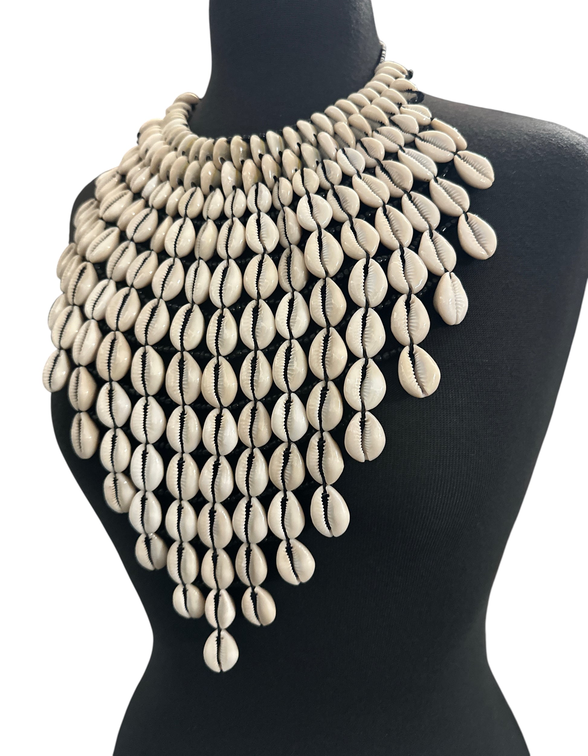 Cowrie Shell Collar Necklace, Handmade Statement Necklace - Fatisha Boutique