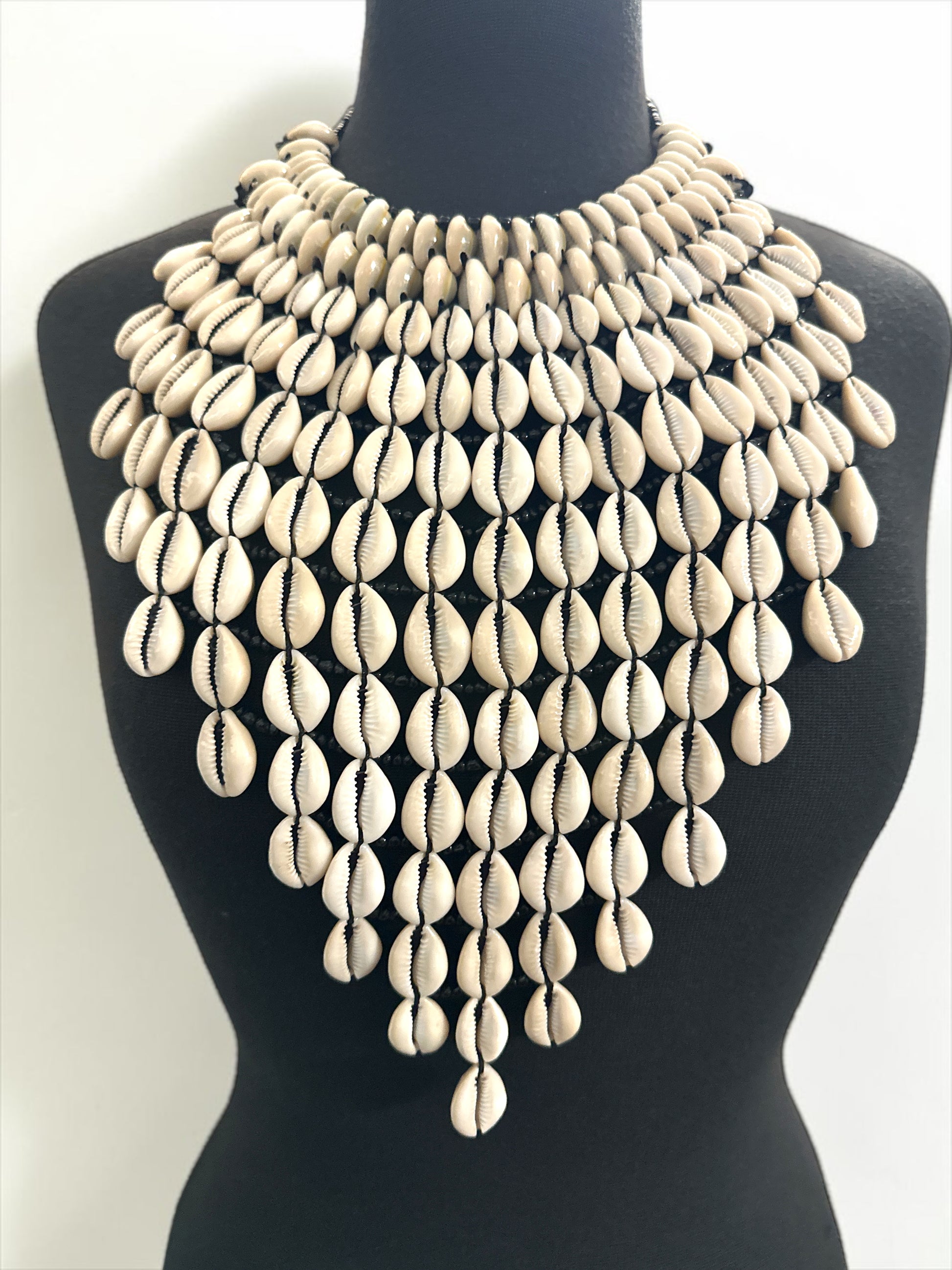 Cowrie Shell Collar Necklace, Handmade Statement Necklace - Fatisha Boutique