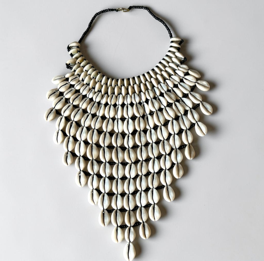 Cowrie Shell Collar Necklace, Handmade Statement Necklace - Fatisha Boutique